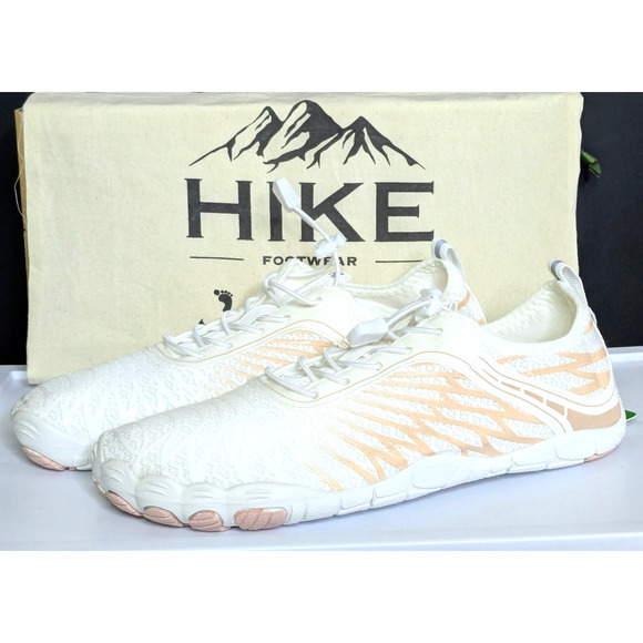 Hike Footwear Shoes Womens 11 EU 42 White Peach Lorax Barefoot Wide Toe NEW - Picture 1 of 7